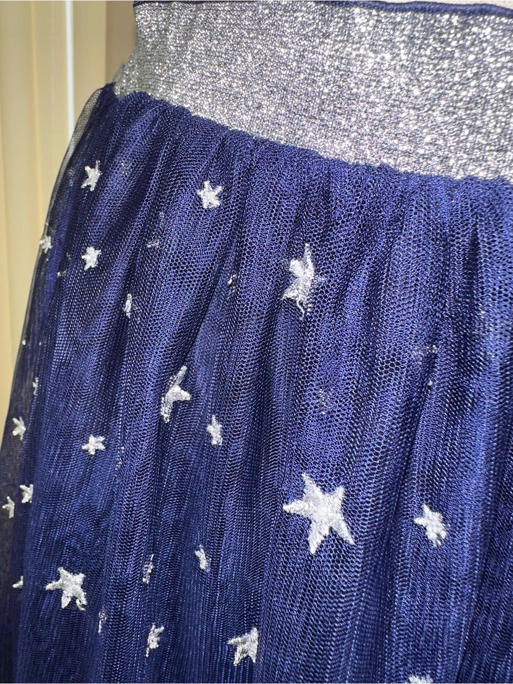 Hanna Andersson Navy Tulle Skirt with Silver Star Waistband - Picture 3 of 5